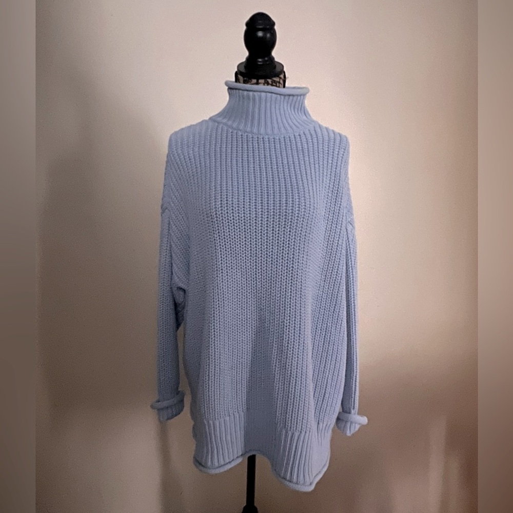 Women's Haven Well Within Shaker Knit Roll Neck Sweater, XXL, Sky Blue